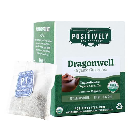 Image of Positively Tea, Organic Dragonwell Green Tea Bags, 20 Count