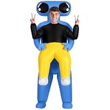 AYBUY Costume Alien Gonflable, Déguisement Extraterrestre Bleu Tenue Enlèvement Extraterrestre pour Adulte Costume Drôle Blow Up pour Fête Carnaval Fancy Dress Cosplay Halloween