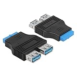 Amplía dos puertos USB 3.0 A hembra desde tu cabezal de pin USB 3.0 de 19 pines, cable USB 3.0 de alta velocidad de transferencia de datos de 5 Gbps.