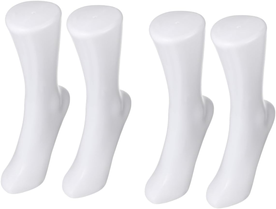 4pcs Female Sock Display Mannequin Foot Model for Shoes Support Lightweight Foot Mold for Women's Socks Showcase Retail Settings