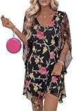 Gettalocky Cocktail Dresses for Women 2026 Trendy Elegant Classy Party Short Red Floral Dress with Sleeves,GT00427-3D-Red Floral,L