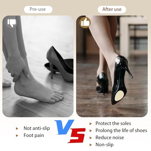 Image of Non Slip Shoes Pads Sole Protectors Adhesive High Heels Anti-Slip Shoe Grips (Beige 4pairs)