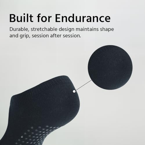 Image of BALENZIA Grip Pilates Socks for Women | Non Slip Yoga Socks | Pack of 6 | Anti-Skid for Dance, Ballet, Hospital Use