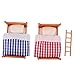 Veemoon Doll House Furniture Dollhouse Decoration Accessories Dollhouse Mini Double beds Dollhouse Miniature Furniture Miniatures Bunk Bed