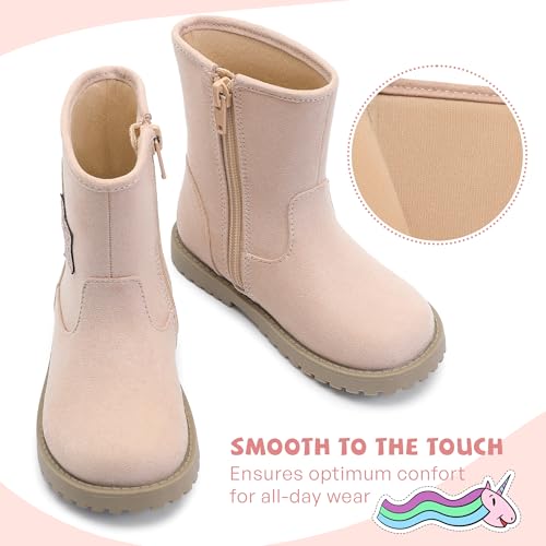 Girls Boys Fashion Boots for Kids Cute Dress Boots Non-Slip Side Zipper Toddler/Little Kid4