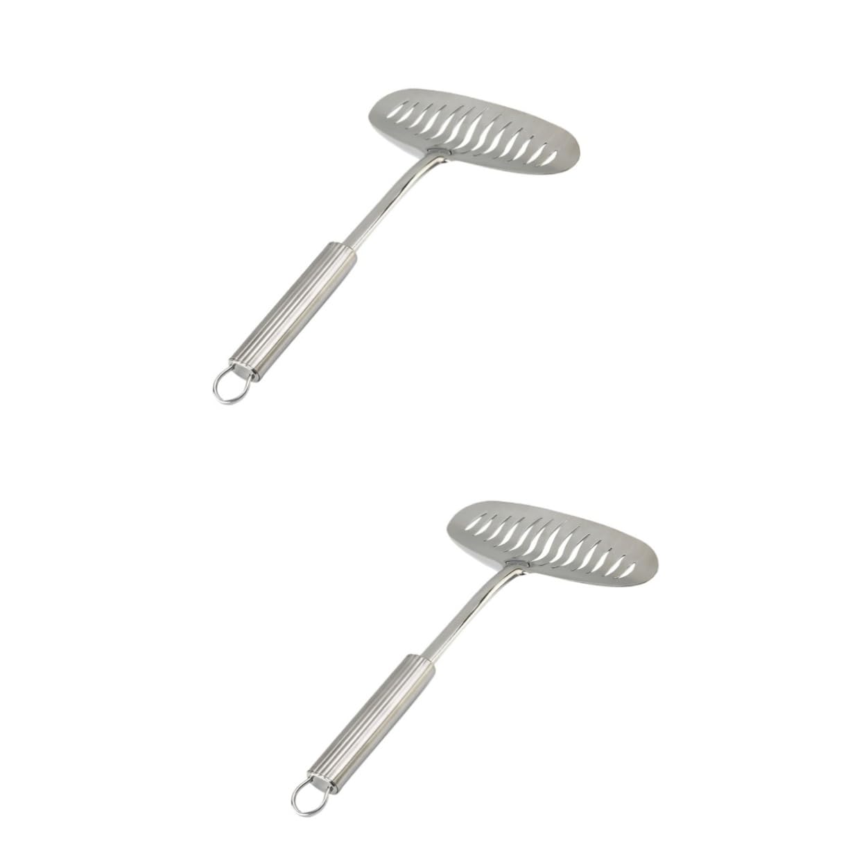 Cabilock 2 Stück Fischspatel Aus Edelstahl Küchenspatel Schöpfkellen Zum Kochen Bratschaufel Schlitzspatel Bratflosse Schaumlöffel Schaufel Kochutensilien Bratschaber