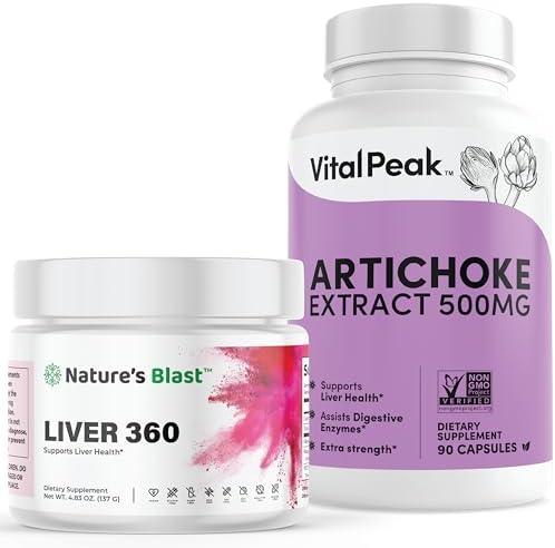 NATURES BLAST Liver 360 and Vital Peak Artichoke Extract Bundle