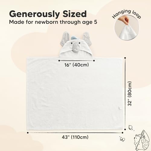 Image of KeaBabies Organic Baby Towel with Hood for Girls, Boys, Soft (Ethan)