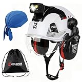 HEARMOR VOLTEK Casque de protection industriel certifié CE EN397 avec lampe frontale LED +...