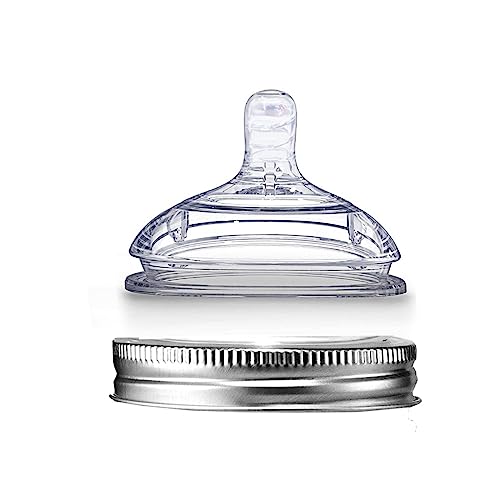 YeeBeny Mason Jar Bottle Nipples, Pacifier Mason Can Lid BPA Free Baby Bottles Nipples Lid Suitable for 7cm Mason jar, Turn Any Mason Jar into a Baby Bottle