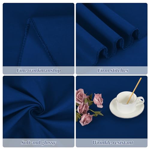 12 Pack Round Tablecloths - 108 Inch, Navy Blue Polyester Table Cover, Stain and Wrinkle Resistant Washable Fabric Table Cloth, Polyester Tablecloth for Wedding Banquet Parties by REWOMC - Image 3