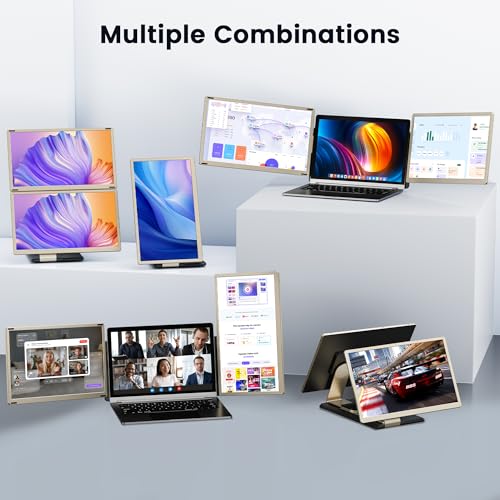 Image of Upgraded 15.6 inch Laptop Screen Extender,FHD 1080P IPS Triple Laptop Screen Extender,2 Detachable Screens Design Monitor Extender for 13 inch-17.3 inch Laptops (Mac, Wins, Android, Dex)