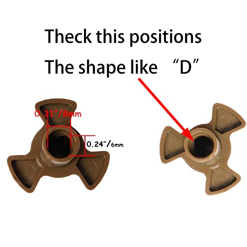 2 Pcs Microwave Turntable Coupler,Microwave Oven Roller Guide Support with"D" Port, Fit Roller Height 0.94"/24mm Microwave Oven Rotary Core Coupling - Image 3