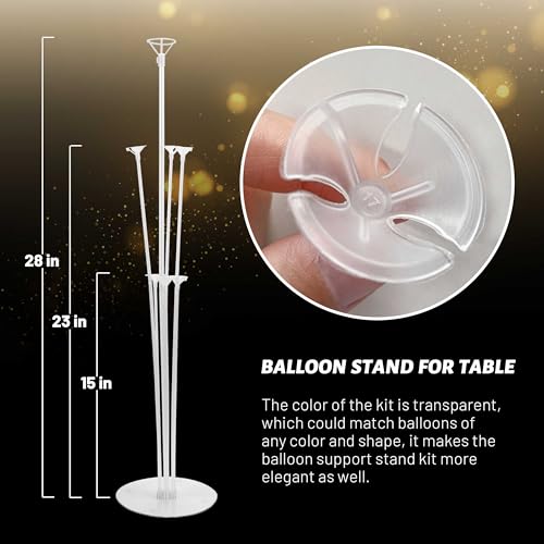 Image of JOYYPOP 20 Sets Balloon Stand Kit, Balloon Sticks with Base Birthday Graduation Party Decorations Wedding