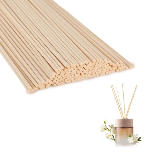 300 Stück Rattanstäbchen für Raumduft 25 × 3 mm natürliche Diffusor Sticks porös & trockenbehandelt Duftstäbchen Nachfüllpack für Aromaöl Diffuser Zuhause Büro & Spa