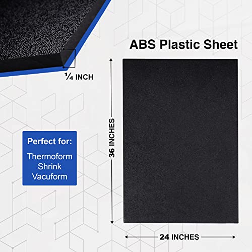 Image of Duco ABS Plastic Sheet 1 /4 inch (6mm) Thick 24 inch x 36 inch - 8 Pack of USA-Made Textured & Matte ABS Black Sheet - Heat Moldable Plastic Panel for Home Decor, Crafts, Robotics, DIY Projects and Industrial