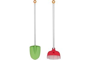 Fiskars Children's 2 Piece Leaf Rake and Garden Shovel Gardening Set