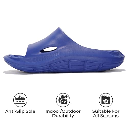 Image of Project Cloud Mens Sandals - Lightweight and Flexible EVA Recovery Slides for Men with Ultra Bouncy Latex Insole - Comfortable Water Resistant Slippers for Men Footwear (Dean,Blue, 5.5)