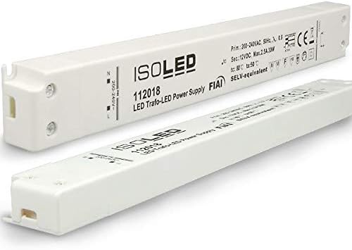 Slim 12V - DC / 30W Transformer, Ultra Skinny ultraslim LED Driver, 12 Volt Volts DC, 30 Watt Watts Small Mini Power Supply