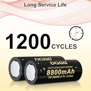 Amazon.com: PAOWANG 26650 Rechargeable Battery 3.7Volt Li