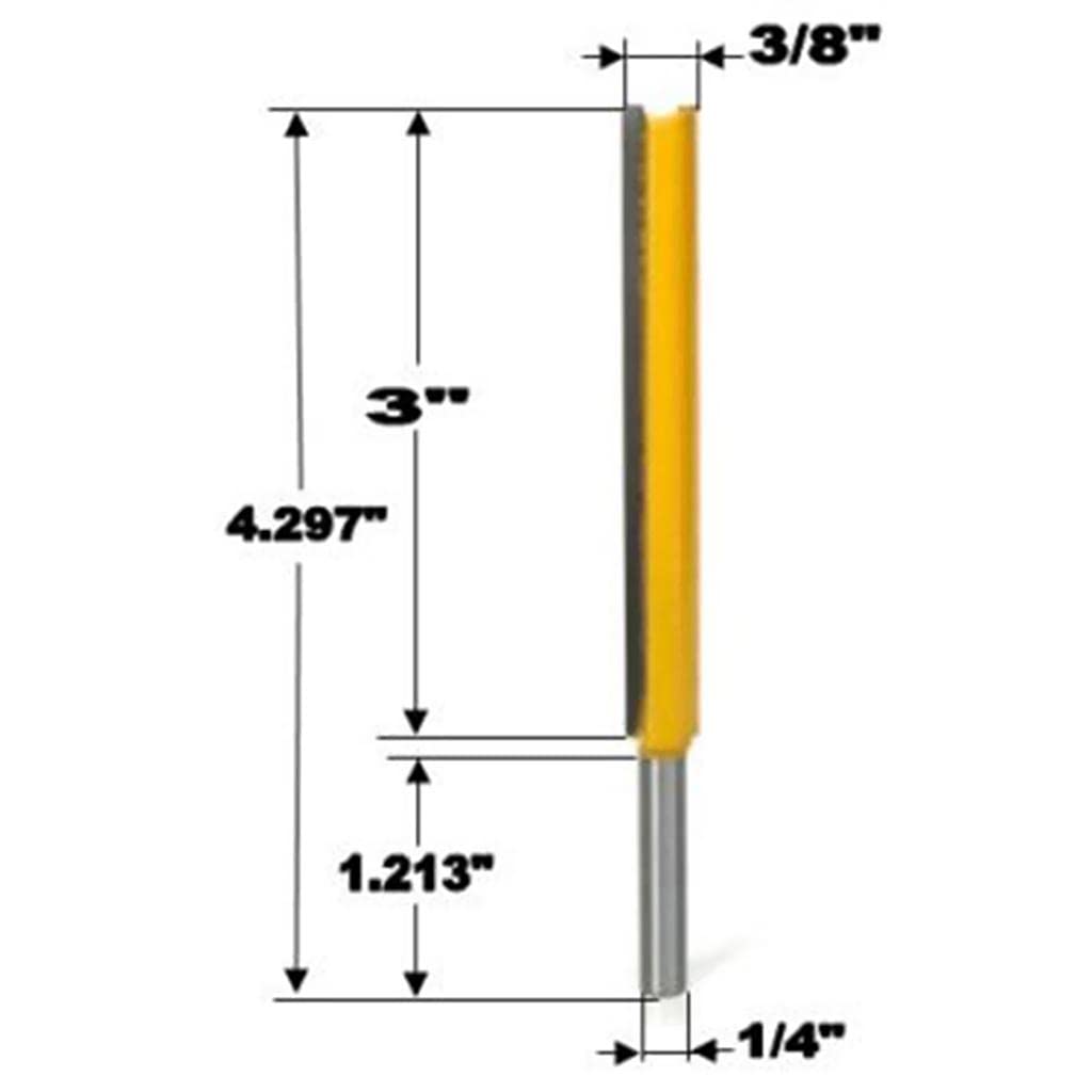 Long 1/4 Shank 3/8" Cutting Dia 2 Flutes Straight Flush Trim Router Bit | Tools | Power Tools | Router Bits |