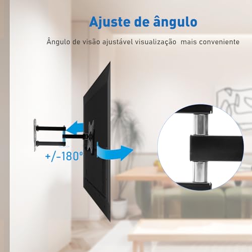 Suporte Articulado de Parede para TV, Ajuste Livre, Adequado para TVs de 14 a 42 Polegadas, Suporta
