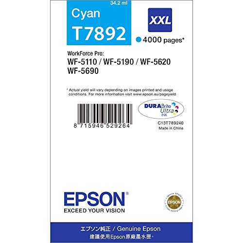 Cartouche d'encre compatible avec imprimante WF5110WF 4000 pages cyan