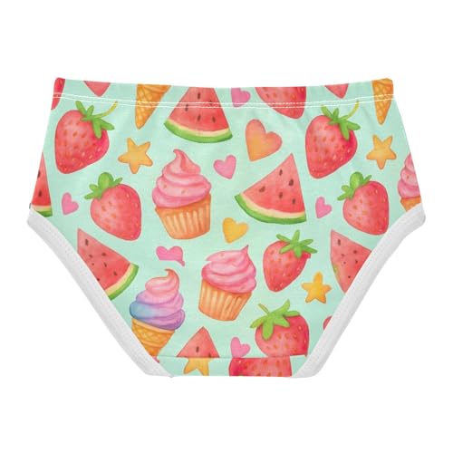 Joisal Cute Cartoon Strawberry Watermelon Little Girl Panties Girls Underwear Toddler Cotton Colorful Underpants Briefs 2t2