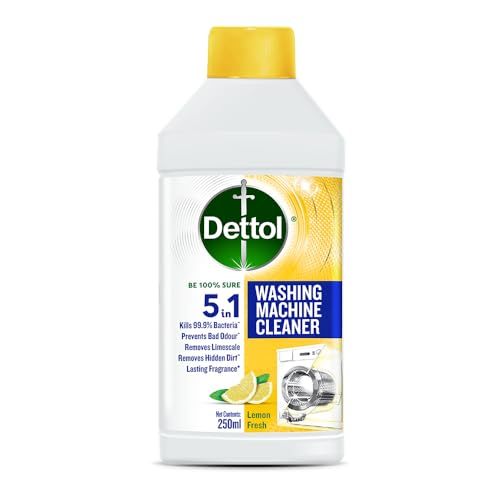 Dettol 5 in 1 Washing Machine Cleaner & Descaling Liquid for top load and front load| Lemon 250ml | Removes Limescale, Dirt and Bad odour | Kills 99.9%* Bacteria view 1