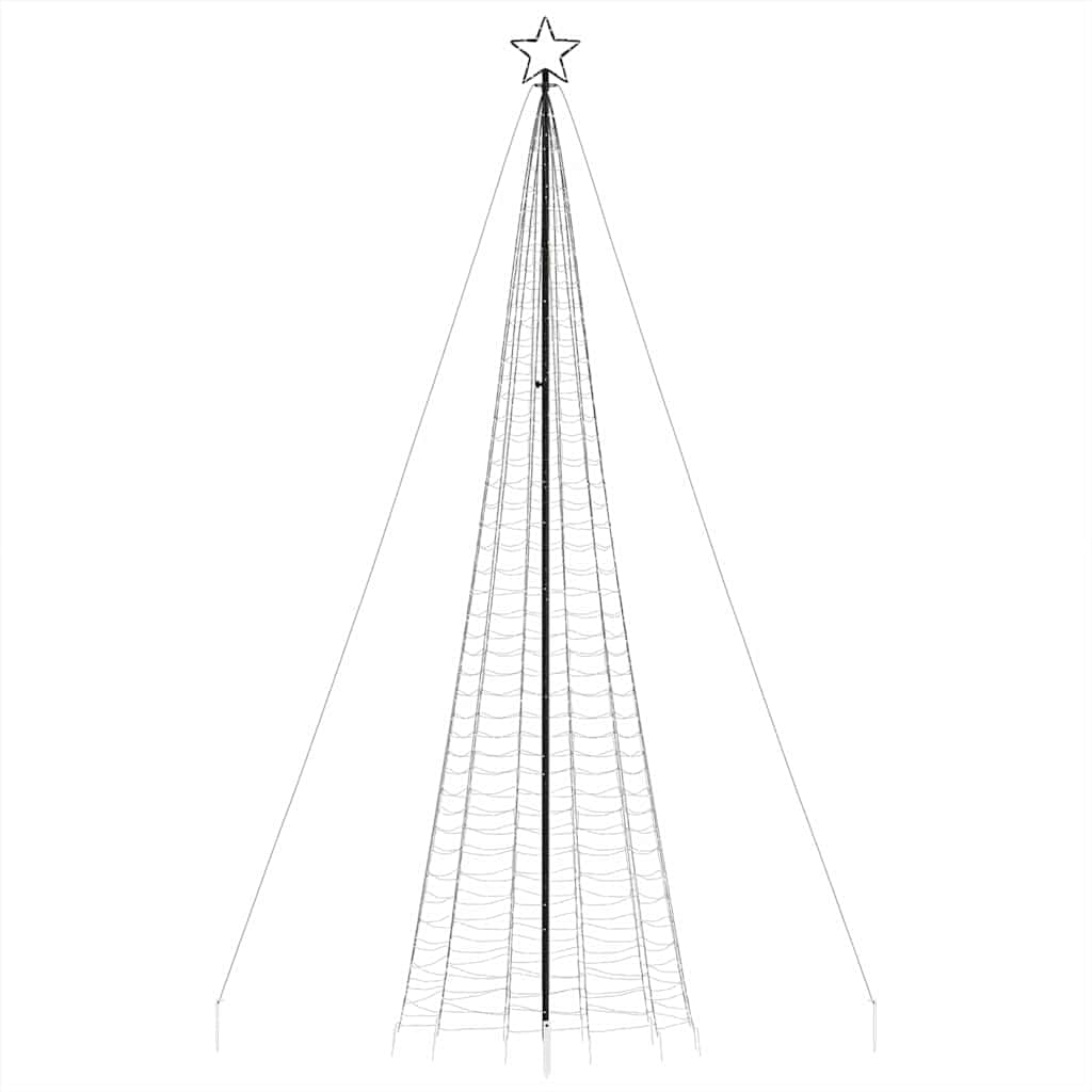 Choinka LED ze szpikulcami do wbijania w ziemię, 1534 ciepłe białe diody LED, wysokość 500 cm, oświetlenie zewnętrzne IP44, 8 efektów świetlnych do świątecznej dekoracji zimowej