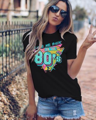 90s Outfit for Women Take Me Back to The 90's Shirt Vintage Neon Crew Neck Tops Tee for Birthday Party Gift - Image 3
