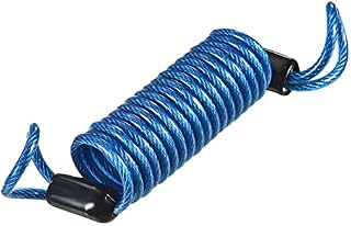 PATIKIL Security Steel Cable 2.5mm x 1m/3.28ft Coated Spring Luggage Lock Wire Rope with Double Loop Black