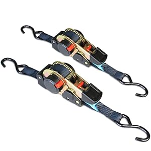 Anlu Load 1'x11.5' Retractable Ratchet Straps (2 Pack)