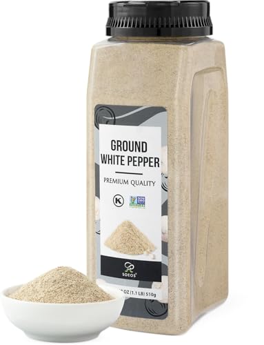 Soeos Ground White Pepper, 18oz (510g), Non-GMO, Kosher Cert...