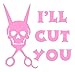 I'll Cut You Pink Decal Hair Stylist Hairdresser Blowdryer Pink Sticker
