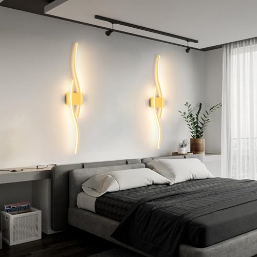 Apliques de Pared Regulables LED de 80cm con Mando a Distancia y USB Recargable Dorado 7