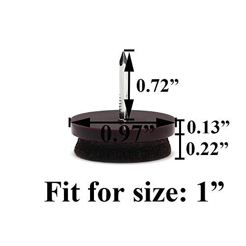 Furniture Felt Pads Nail-On Heavy Duty Felt Pad Chair Sliders Round Chair Leg Floor Protectors 1" Furniture Leg Protector 24 Pack #TOP3