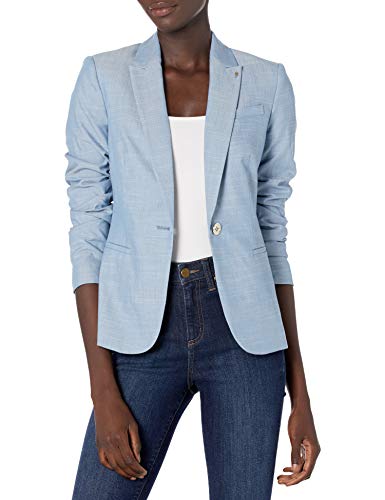 Tommy Hilfiger Women s One Button Blazer, Denim, 12