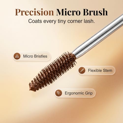 Image of Growth Serum Mascara for Older Women 60 Plus, Waterproof Fiber Mascara for Volume and Length, 3D Curling Eyelash Long-lasting, Washable, Smudge-Proof & No Flaking (Brown)