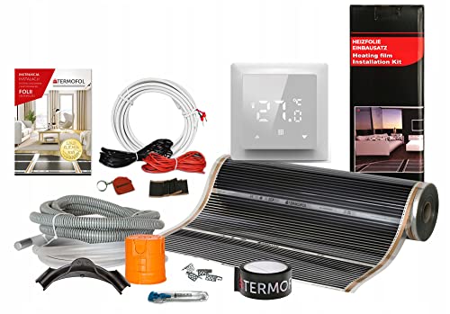 Termofol - Heizmatte | Elektrische Fußbodenheizung | Leistung: 220W/m2 | Oberfläche 2,5 m² | Komplettes Set mit Thermoregulator TF-H6 | Zur Selbstmontage | Fußboden-, Wand- oder Deckenheizung Cover