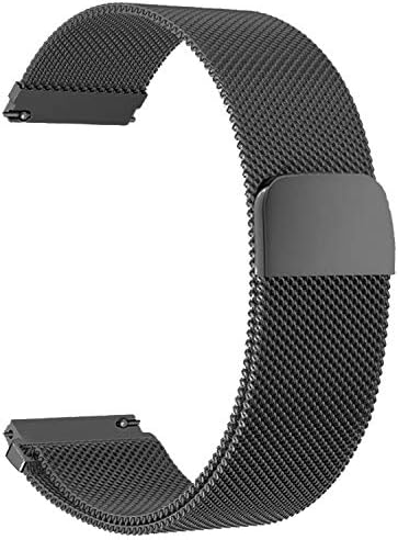 Quick Release Watch Strap, Mesh Woven Metal Watch Band with Stainless Steel Buckle and Adjustable Magnetic Clasp for Men and Women (20mm, Silver)