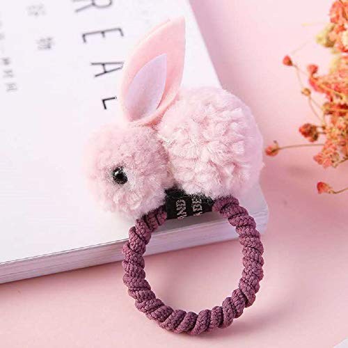 Acfun YH239*1$AMZ 5Pcs Cute Hair Scrunchies Hair Ball Rabbit Bunny Hair Ring Scrunchie Bobbles Elastic Hair Ties Rubber Band Rope Ponytail Holder Hair Accessories Ornaments thumb #3