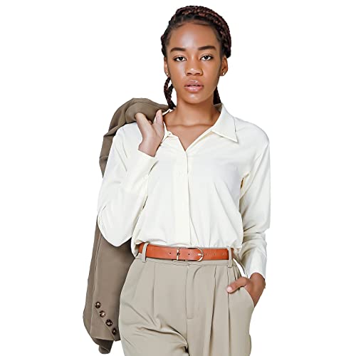 Moreless 3 Pack Women's Faux Leather Waist Belt For Jeans Dress Black Brown Beige Medium #TOP1