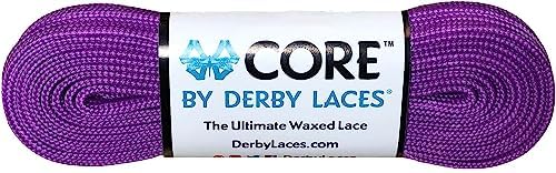 Derby Laces CORE Narrow 6mm Waxed Lace for Figure Skates, Roller Skates, Boots, and Regular Shoes (Grape Purple, 120 Inch / 305 cm) image 2