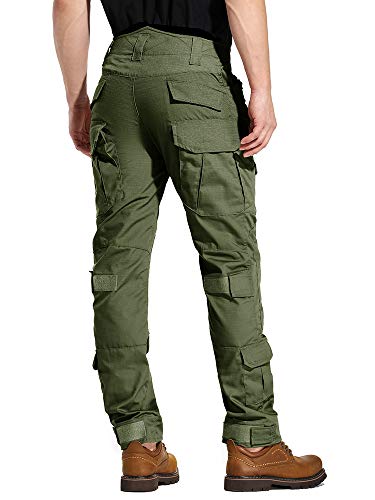 Trgpsg Men's Tactical Pants, Camo Hiking Pants, Military Ripstop Cargo Pants, Multi-Pocket Casual Work Pants Wg3F Armygreen 32 #TOP1