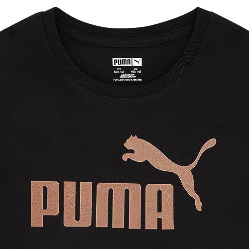 Image of Puma Girls Core Logo Short Sleeve T-Shirt, Crewneck, Soft and Lightweight