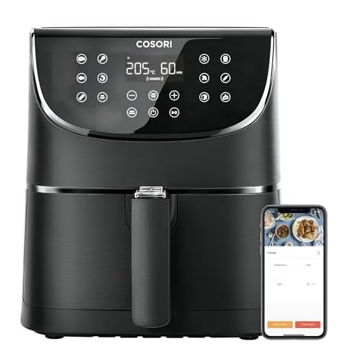 COSORI Friggitrice ad Aria Smart Senza Olio, Air Fryer da 5,5 Litri, 11 Programmi & WiFi Controllo, Modalità di Preriscaldamento & Mantenimento in Caldo, 100 Ricette Italiane, 1700W