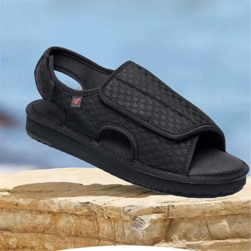 Men's Summer Open Toe Fattening and Widening Breathable Adjustable Diabetic Sandals, Casual Non-slip Orthotic Plantar Fasciitis Shoes, Easy on, for Diabetics Pain Relief, Swollen Feet4