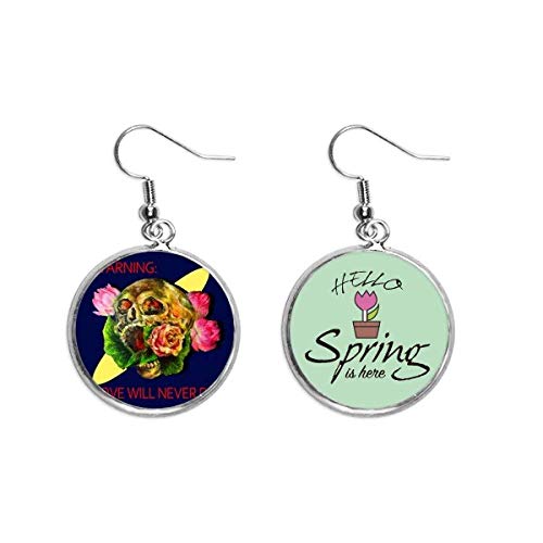 Bijoux l'amour ne mourra jamais avec pendentif crâne et boucles