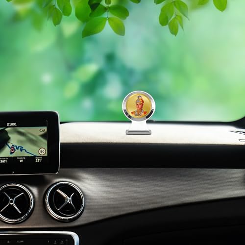 Image of DIVINITI 24K Gold Plated Religious Car Dashboard Frame | Premium God Idol Frame for Car, Home Mandir & Office Table | Spiritual Gift, Decorative Showpiece
